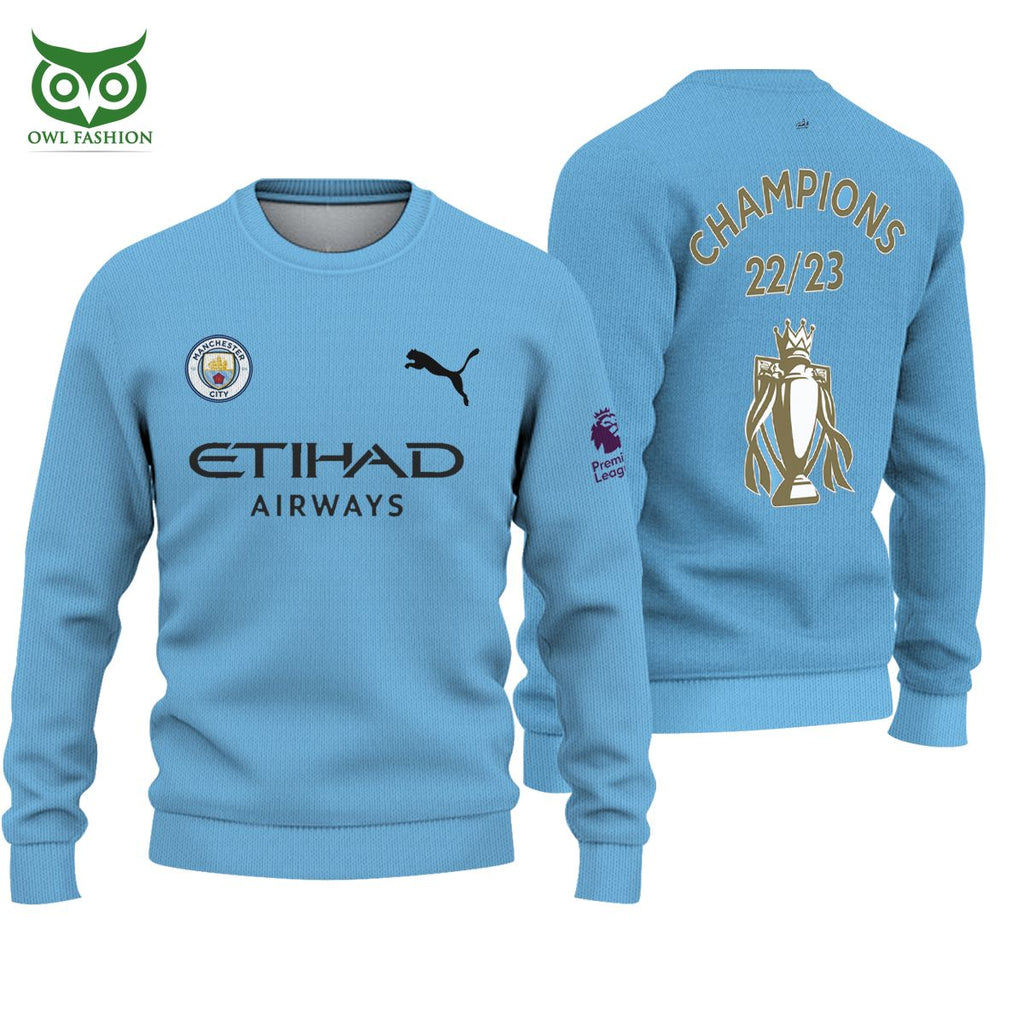 Manchester City Premier League Cup 2023 3D Tshirt Hoodie