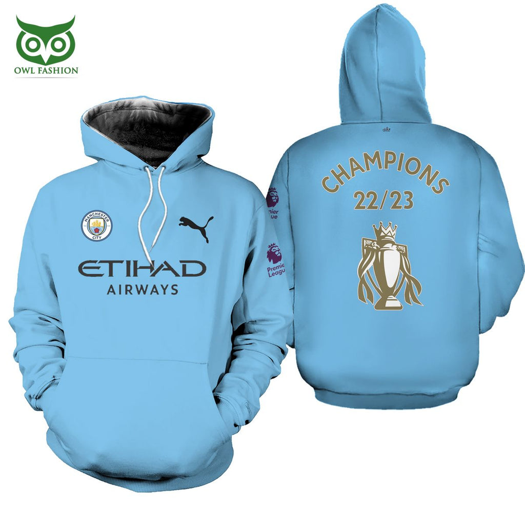 Manchester City Premier League Cup 2023 3D Tshirt Hoodie