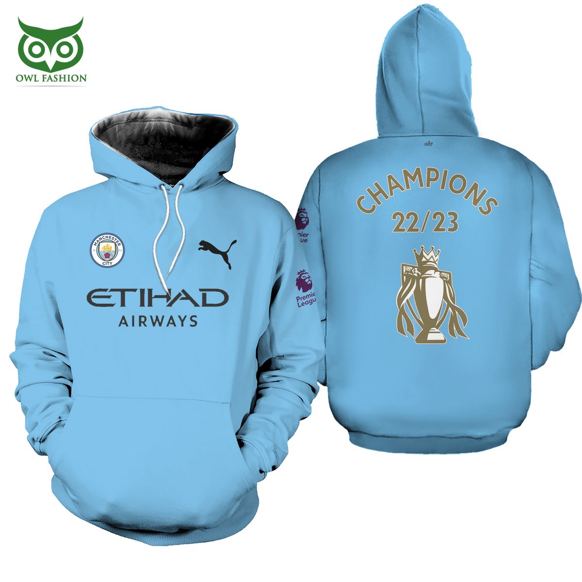 Manchester City Premier League Cup 2023 3D Tshirt Hoodie