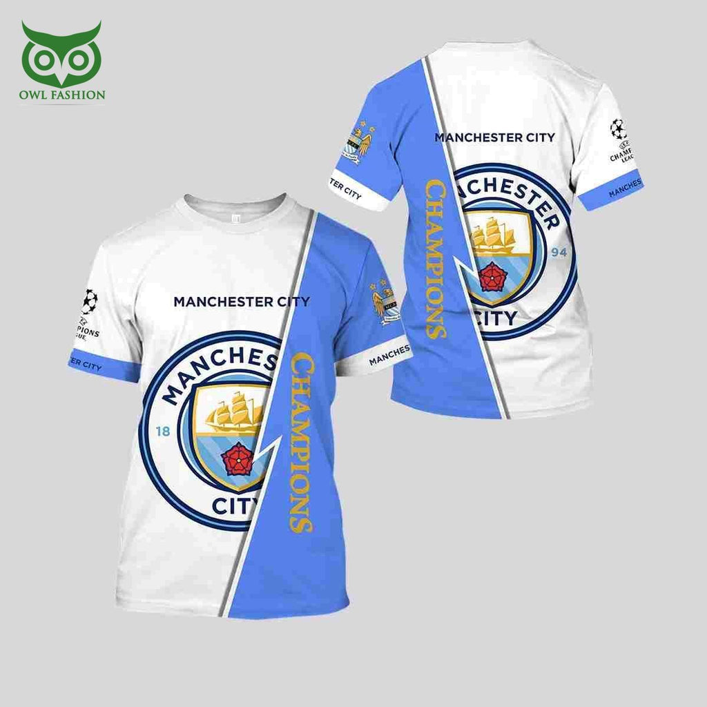 Manchester City Team Logo Premier League 3D Tshirt