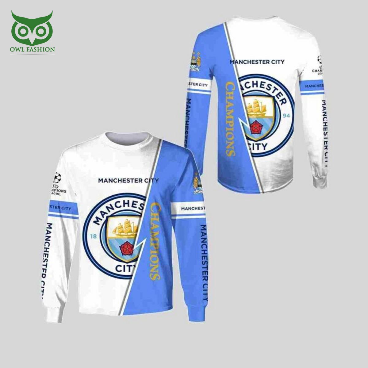 Manchester City Team Logo Premier League 3D Tshirt