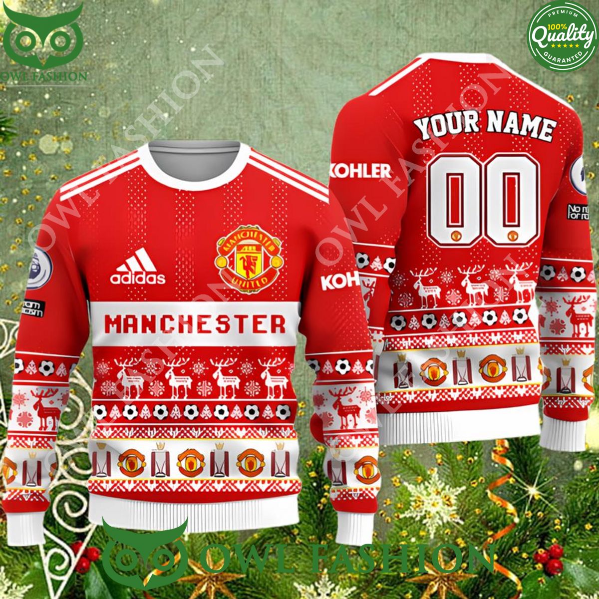 Manchester United Customized 2023 Ugly Christmas Sweater Jumper