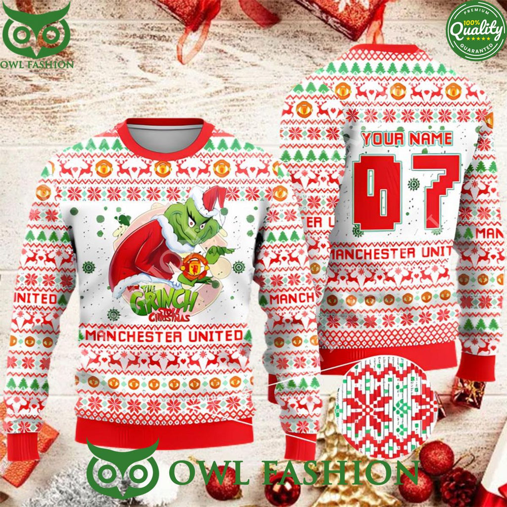 Manchester United Grinch Limited Ugly Christmas Sweater Jumper