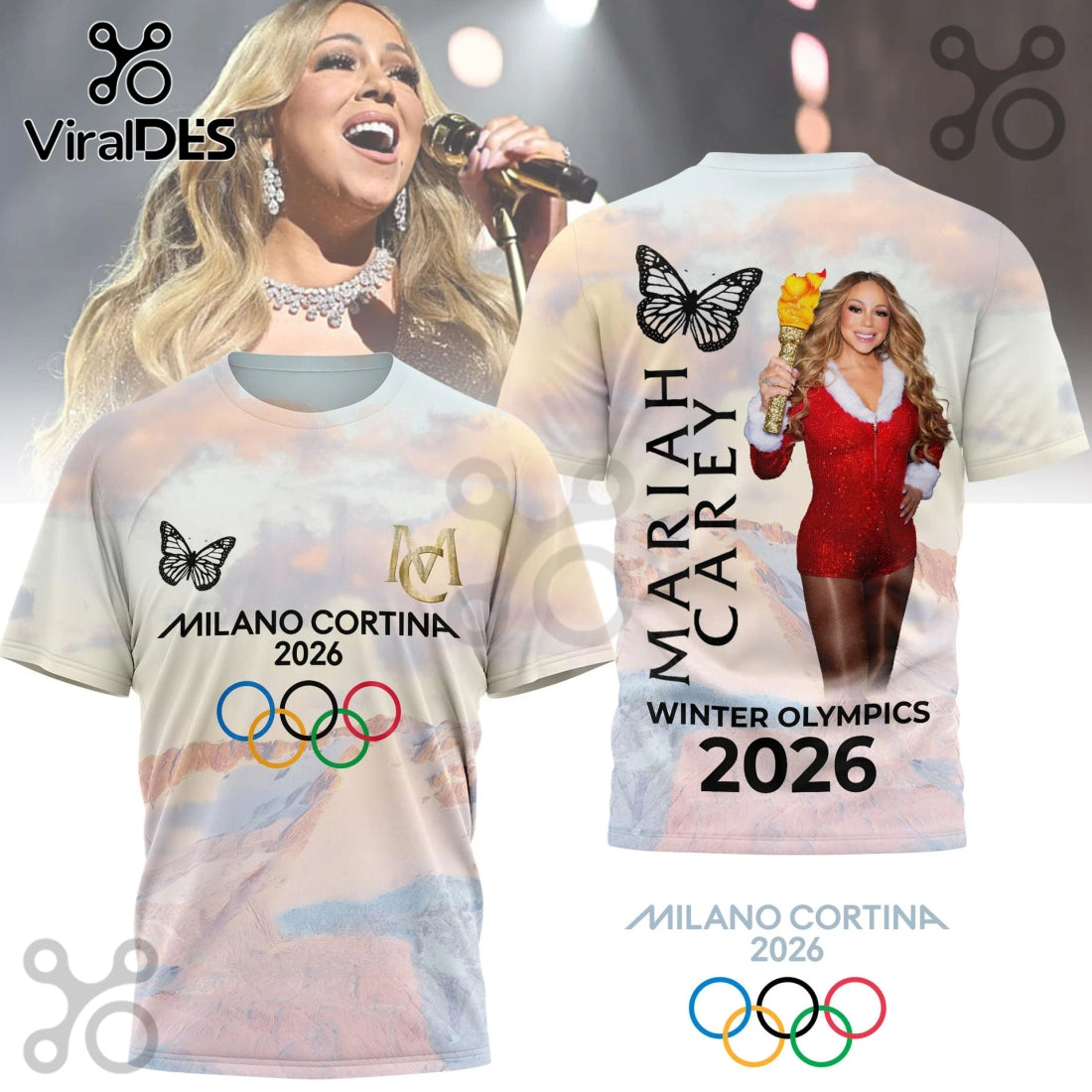 Mariah Carey Winter Olympics 2026 3D T-Shirt