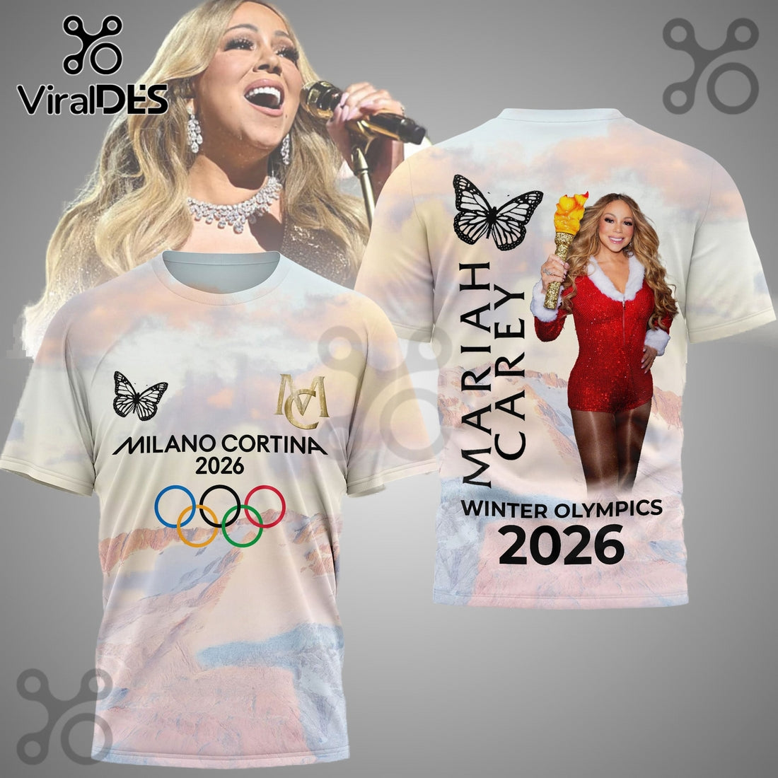Mariah Carey Winter Olympics 2026 3D T-Shirt