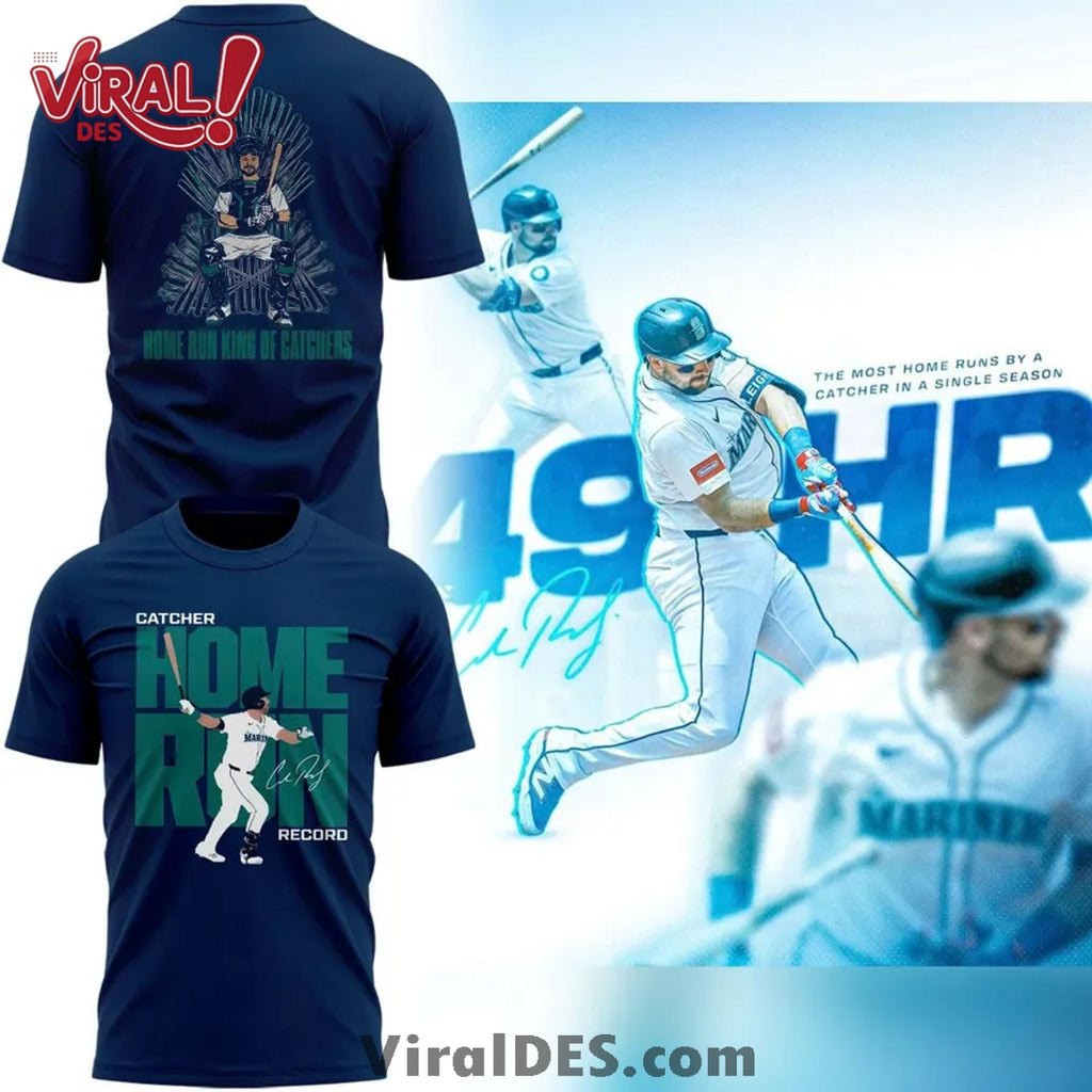 Mariners Cal Raleigh’s Catcher Home Run Record Hoodie 2025