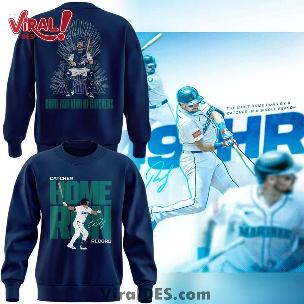 Mariners Cal Raleigh’s Catcher Home Run Record Hoodie 2025
