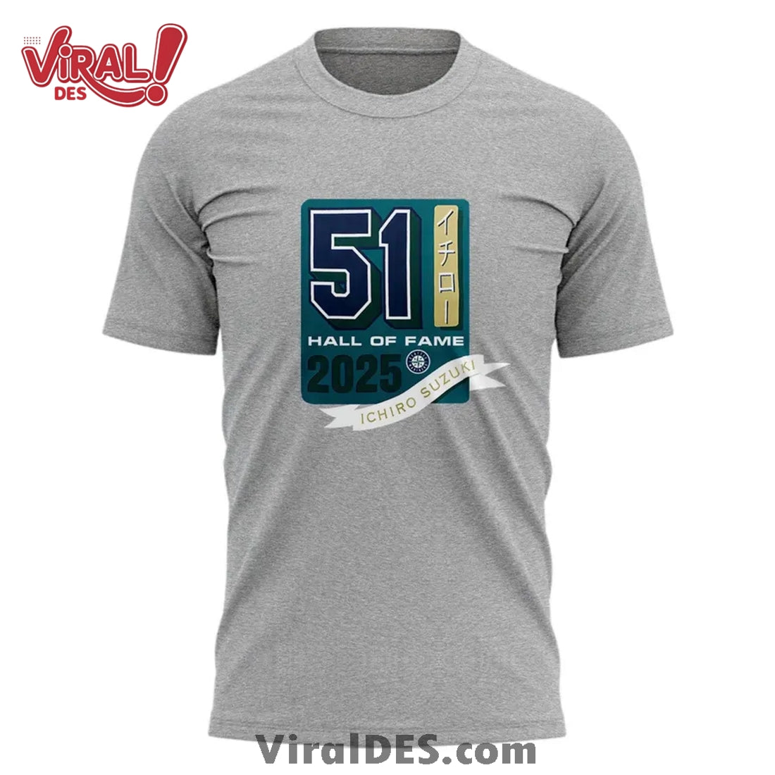 Mariners Ichiro Suzuki 2025 HOF Gray Shirt
