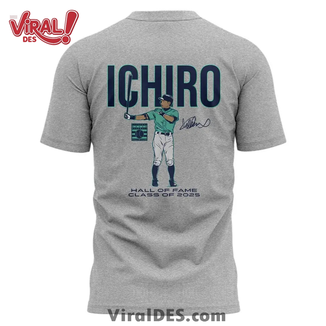 Mariners Ichiro Suzuki 2025 HOF Gray Shirt