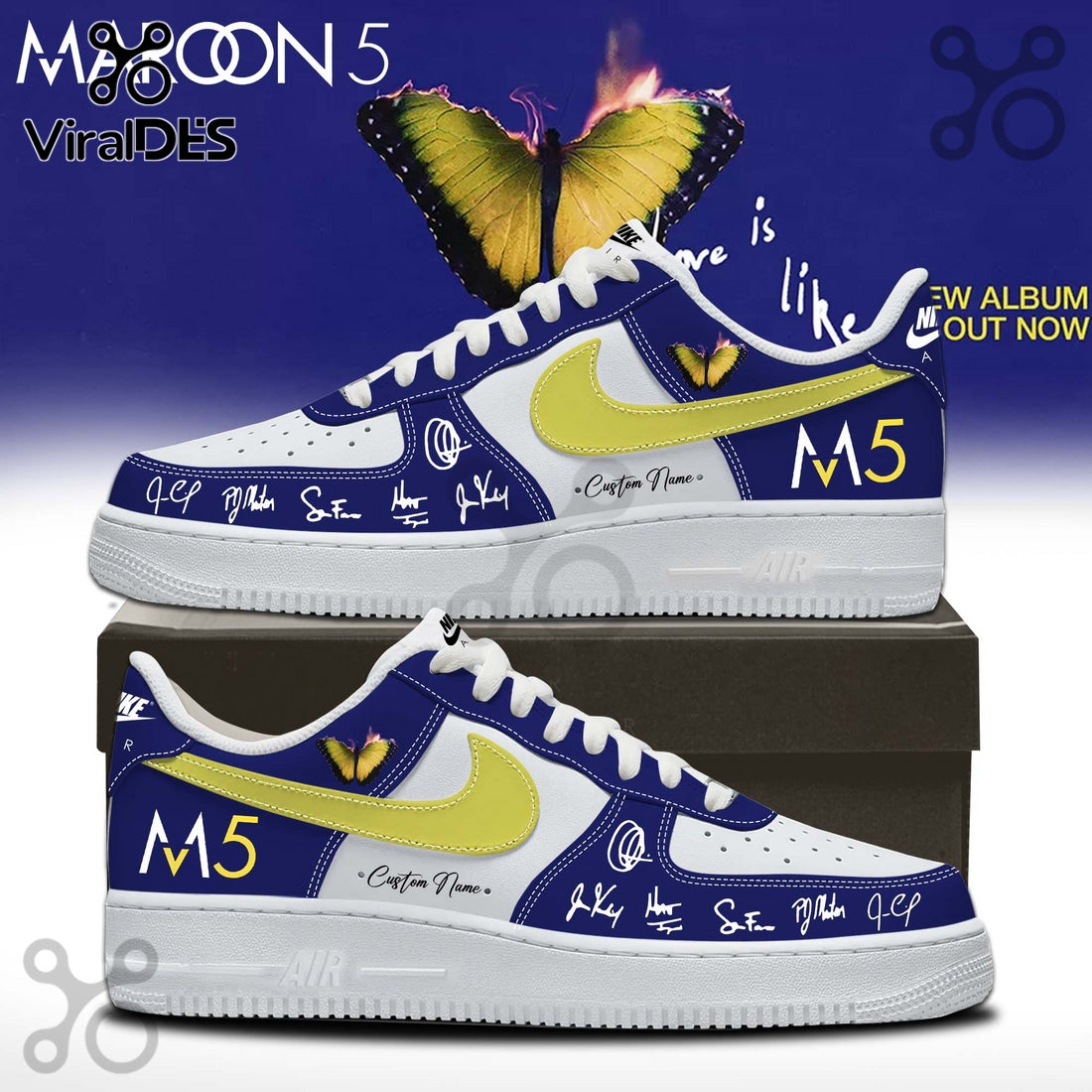 Maroon 5 Love Is Like Custom Air Force 1 Green