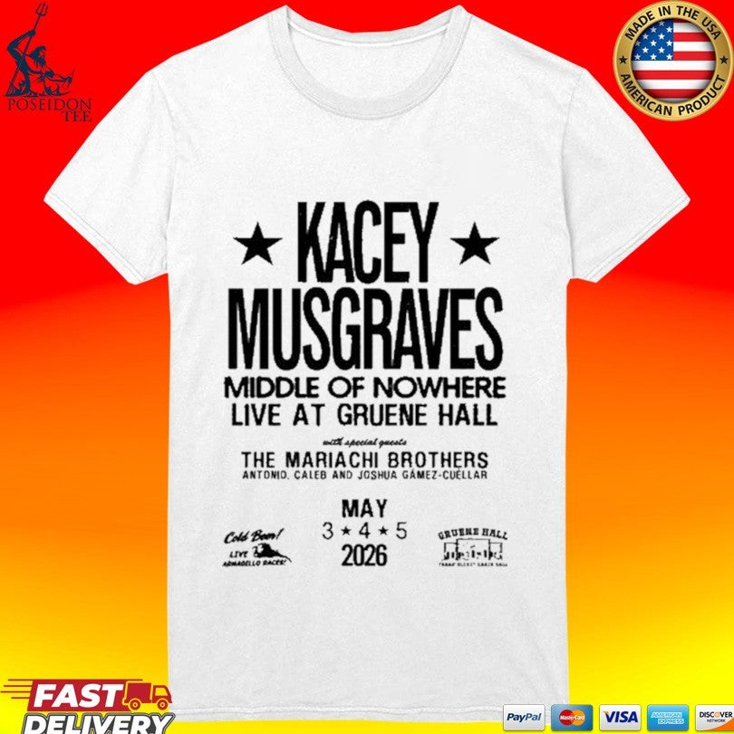 May 03 2026 Kacey Musgraves Gruene Hall, New Braunfels Tx T-shirt