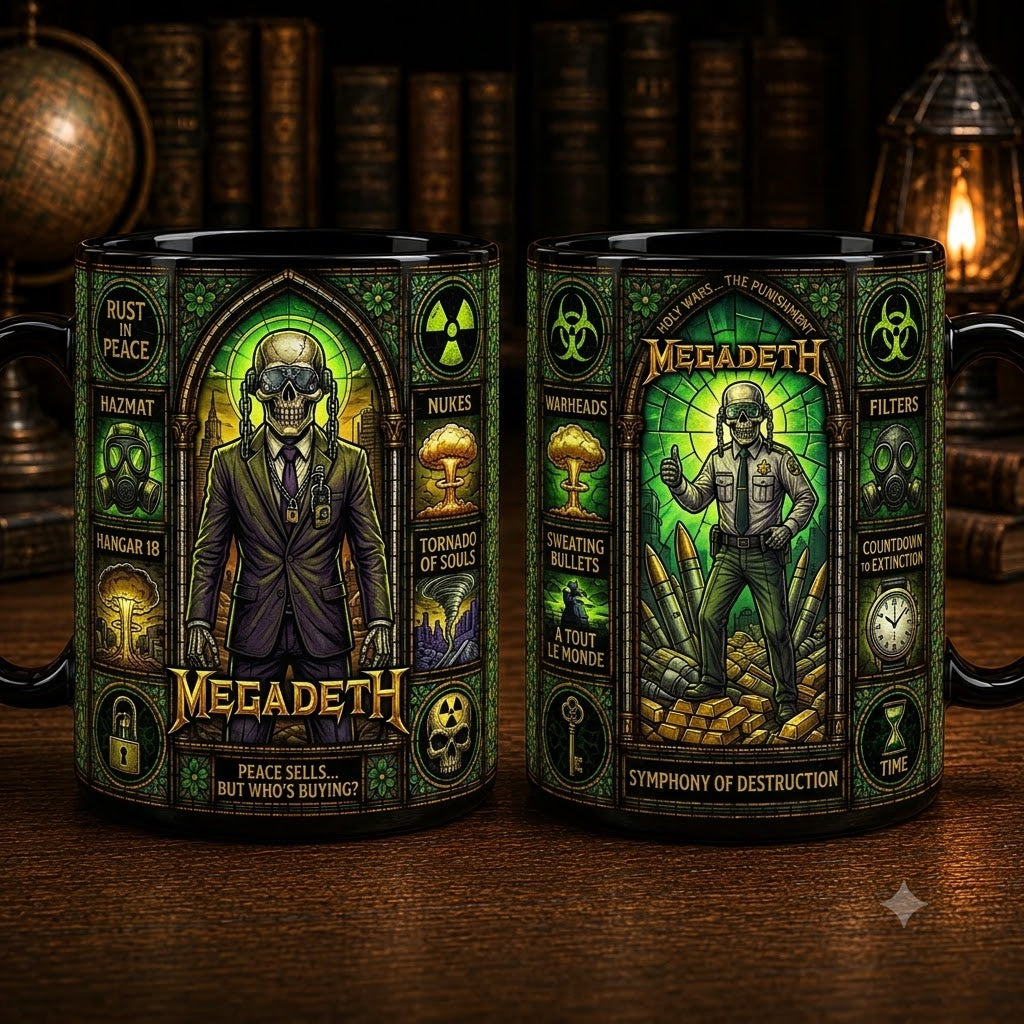 Megadeth Heavy Metal Stained Glass Accent Mug