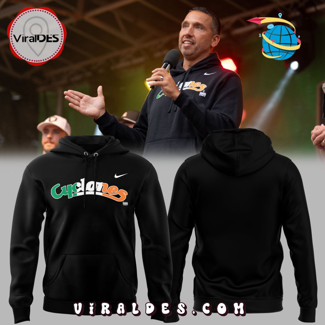 Men’s Iowa State Cyclones Football Black Hoodie