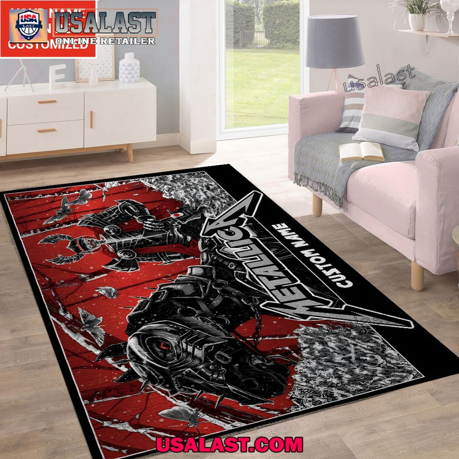 Metallica Samurai Custom Name Rectangular Rug