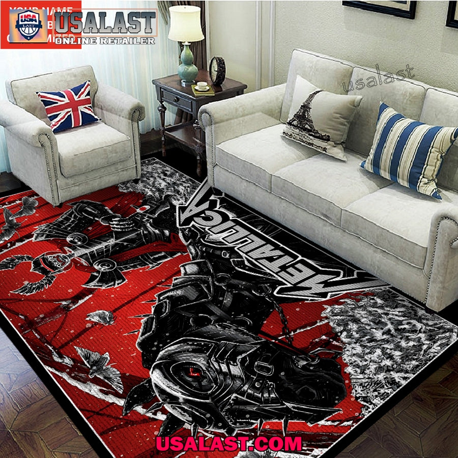 Metallica Samurai Custom Name Rectangular Rug