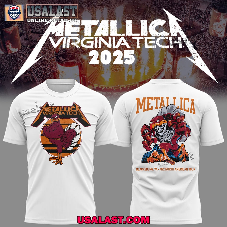 Metallica Virginia Tech 2025 Music Concert White T-Shirt