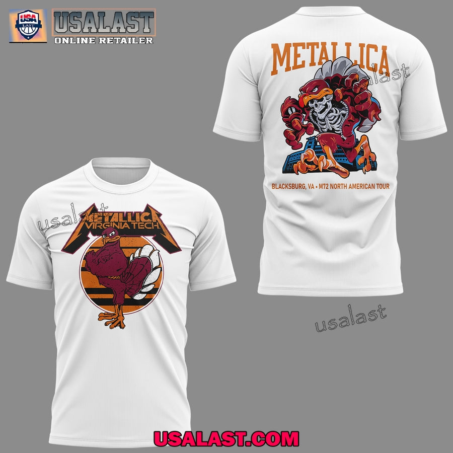 Metallica Virginia Tech 2025 Music Concert White T-Shirt