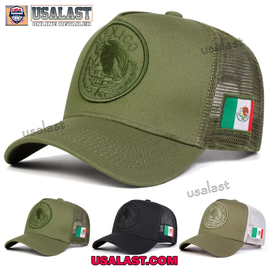 Mexican Flag Embroidery Logo Baseball Hat Cap