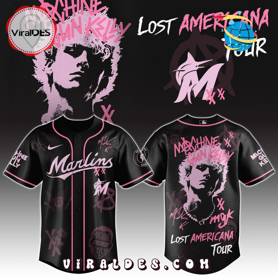 MGK x Miami Marlins Men’s Baseball Jersey – Limited 2025