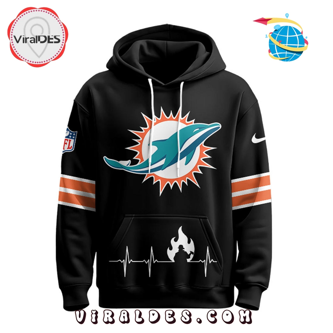 Miami Dolphins x Firefighter Appreciation Night Game Hoodie 2025