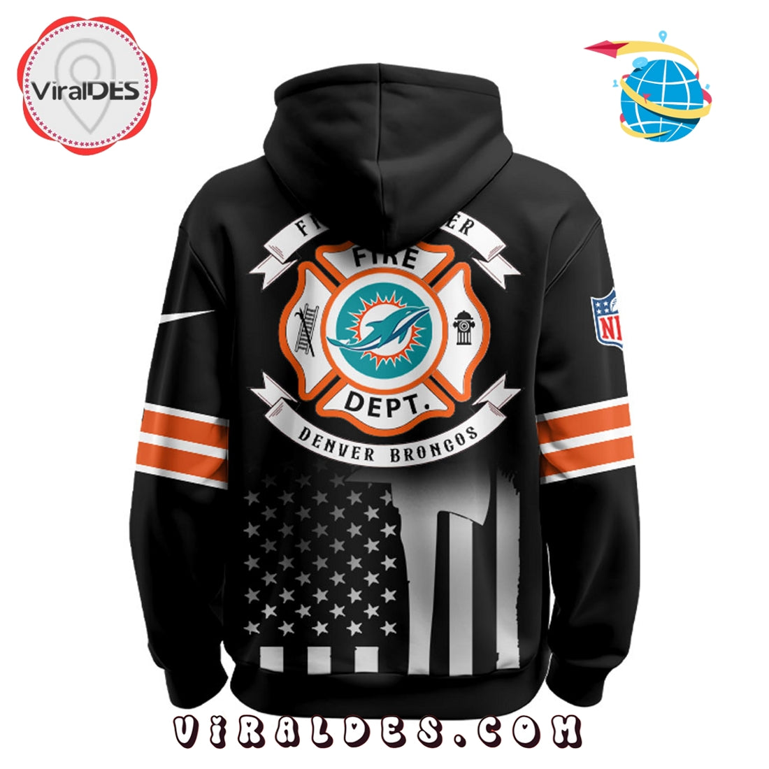 Miami Dolphins x Firefighter Appreciation Night Game Hoodie 2025