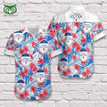 Michelob Ultra Beer Hibiscus Flowers And Palm Leaves Hawaiian Shirt