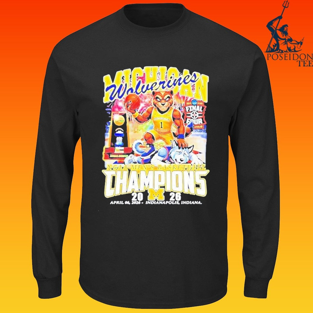 Michigan Beat Uconn 2026 Men’s Basketball National Champions Mascot T-shirt