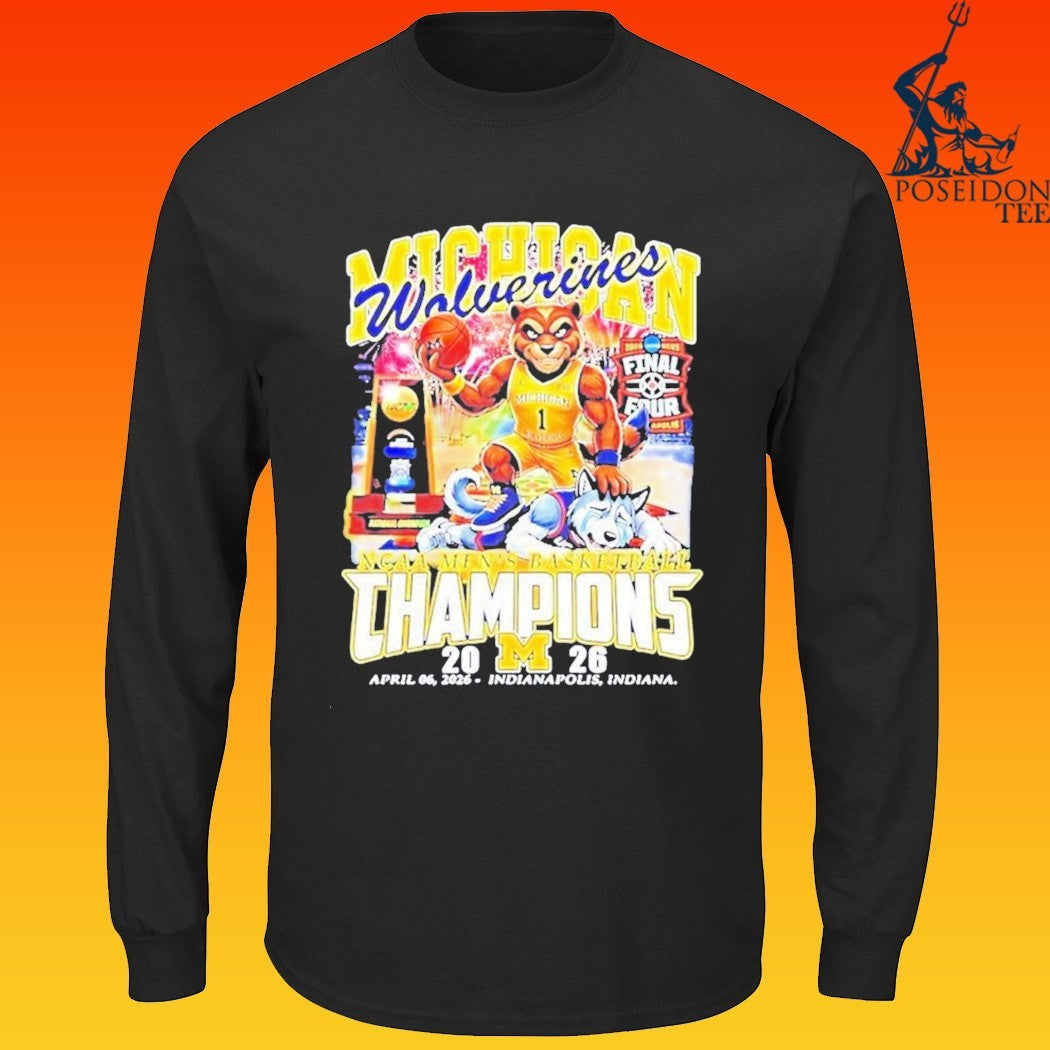 Michigan Beat Uconn 2026 Men’s Basketball National Champions Mascot T-shirt