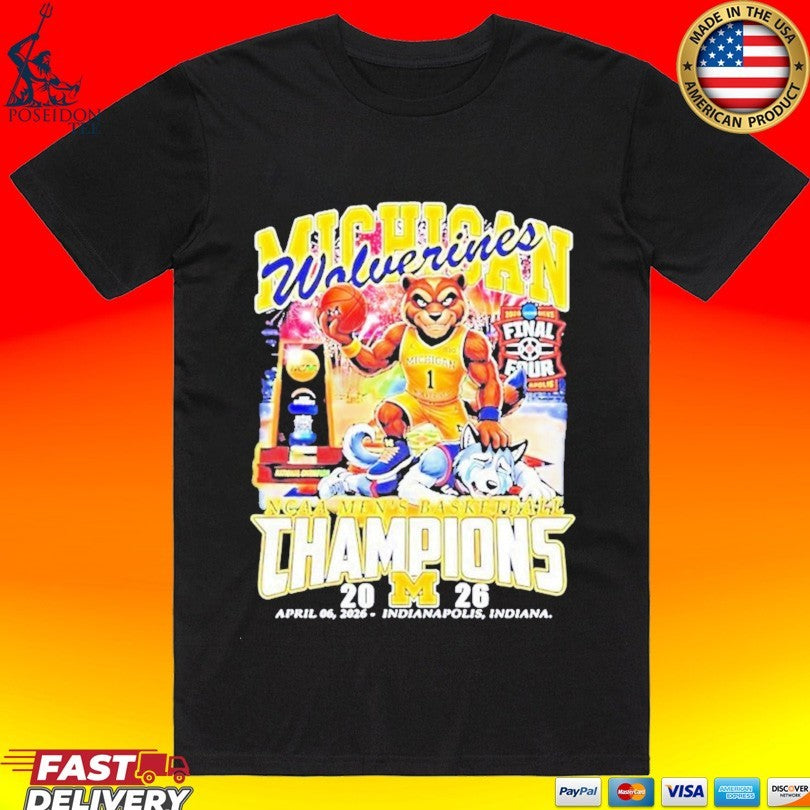 Michigan Beat Uconn 2026 Men’s Basketball National Champions Mascot T-shirt