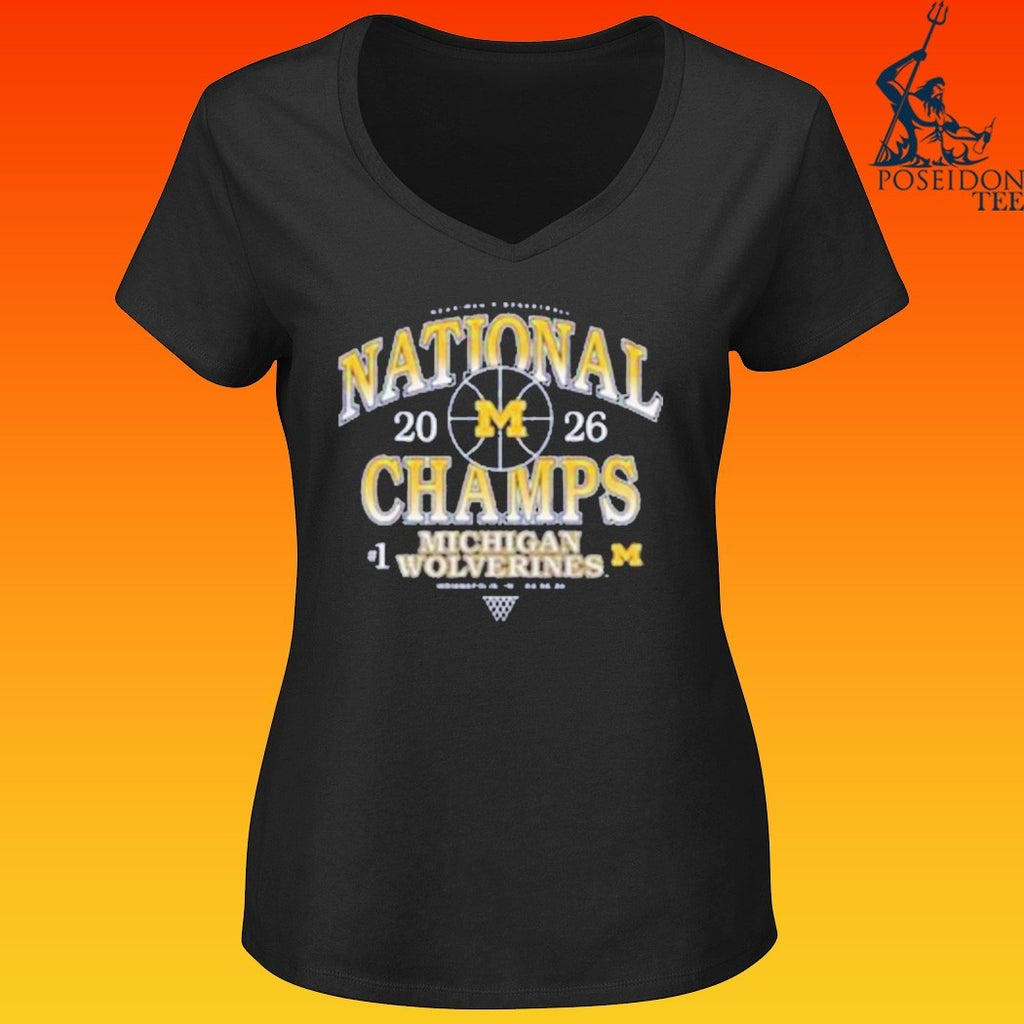 Michigan Wolverines #1 Men’s Basketball National Championship 2026 T-shirt