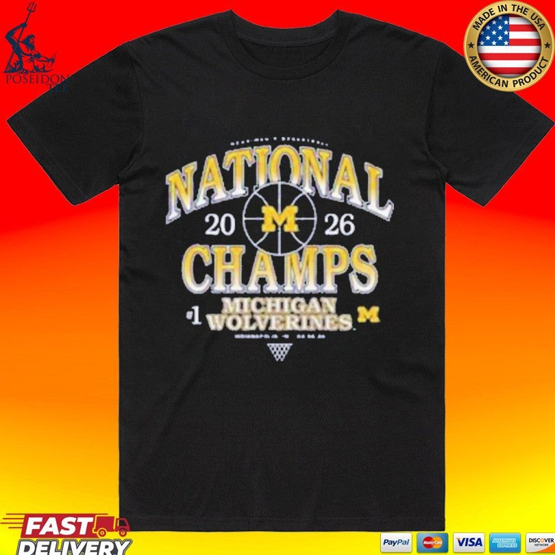 Michigan Wolverines #1 Men’s Basketball National Championship 2026 T-shirt