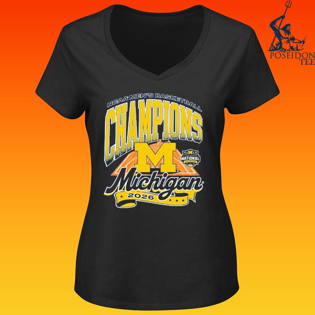 Michigan Wolverines 2026 Men’s Basketball National Champions Court T-shirt