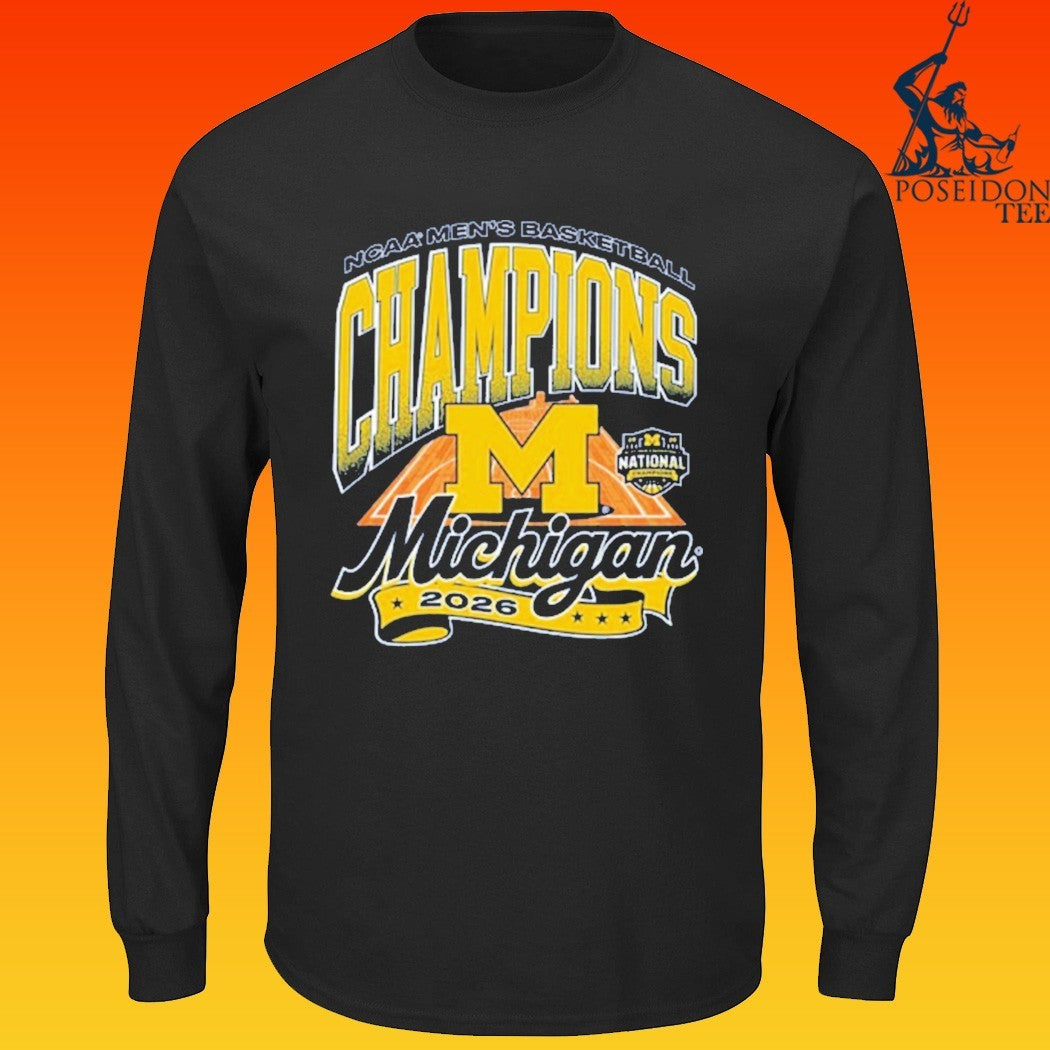 Michigan Wolverines 2026 Men’s Basketball National Champions Court T-shirt