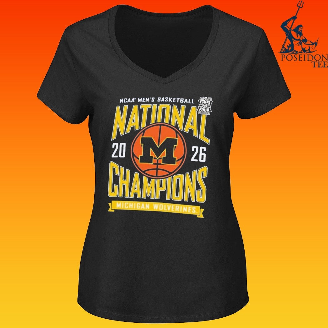 Michigan Wolverines Champion Youth 2026 NCAA Men’s Basketball National Champions Powerblend T-shirt