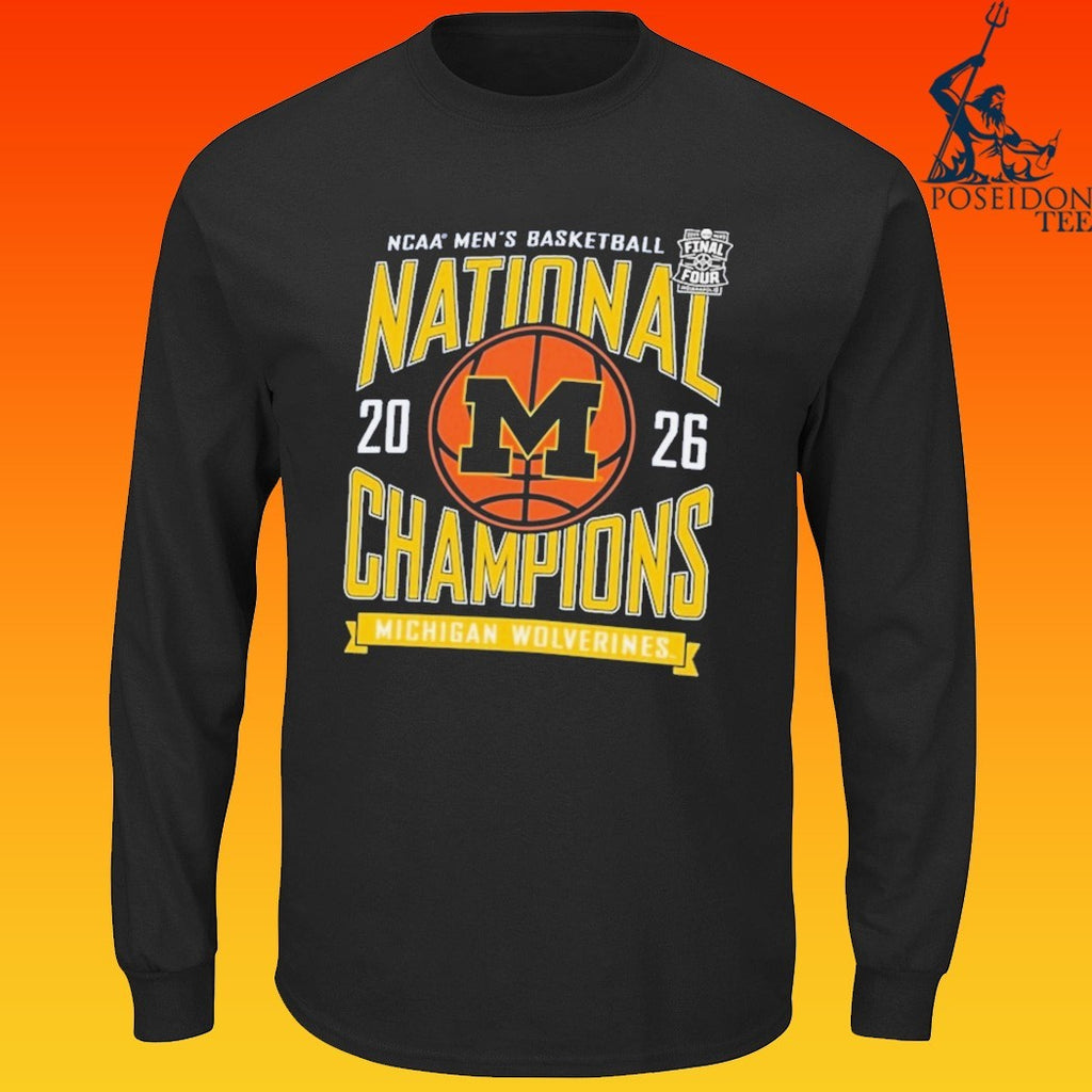 Michigan Wolverines Champion Youth 2026 NCAA Men’s Basketball National Champions Powerblend T-shirt