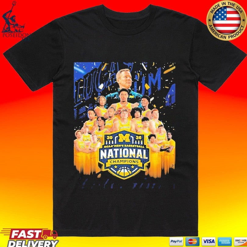Michigan Wolverines Champions NCAA Men’s Basketball National Champions 2026 The Kings Of College Basketball T-shirt