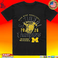Michigan Wolverines Comfort Colors 2026 NCAA Men’s Basketball National Champions Distressed Net T-shirt
