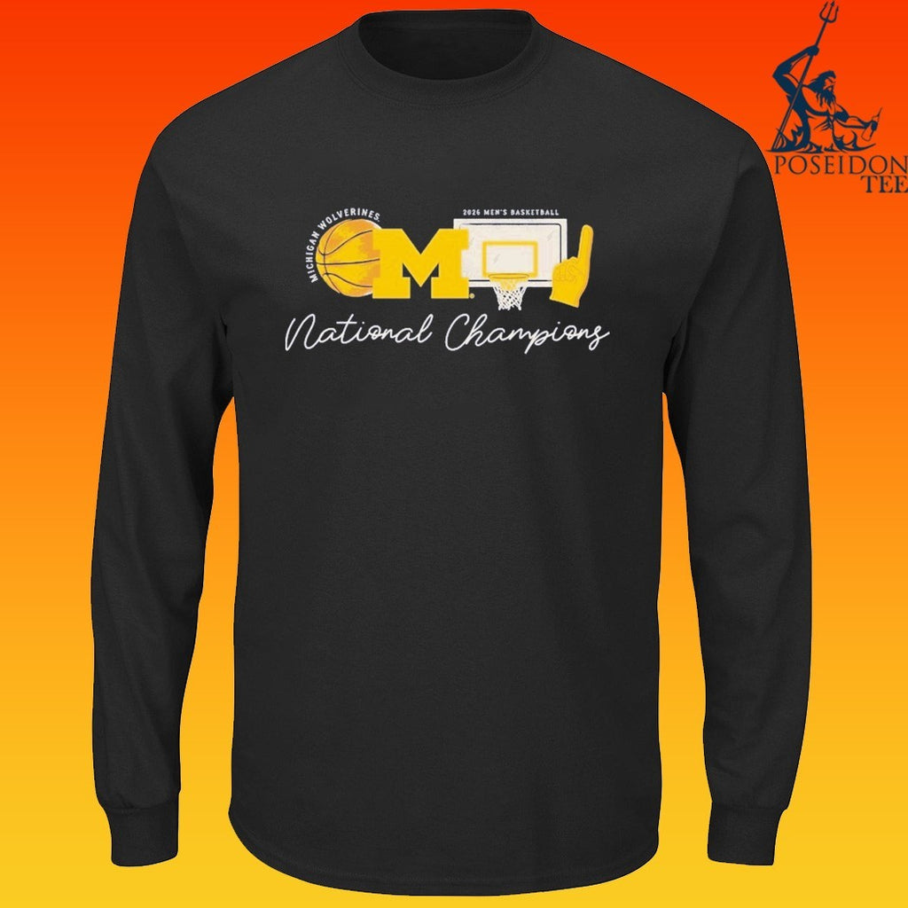 Michigan Wolverines Comfort Colors Women’s 2026 NCAA Men’s Basketball National Champions Sketch Element T-shirt
