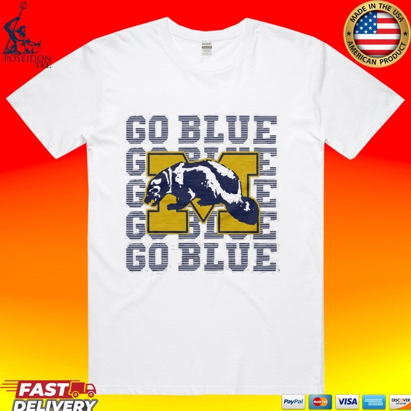Michigan Wolverines Go Blue Repeat T-shirt