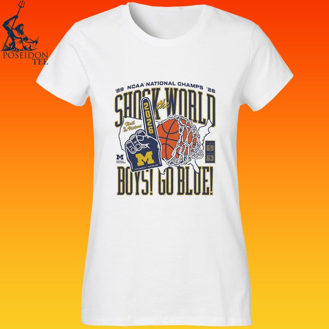 Michigan Wolverines Homefield Two-time Ncaa Men’s Basketball National Champions Shock The World T-shirt