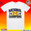 Michigan Wolverines MBB National Champions Classic 2026 NCAA Men’s Basketball Championship T-shirt