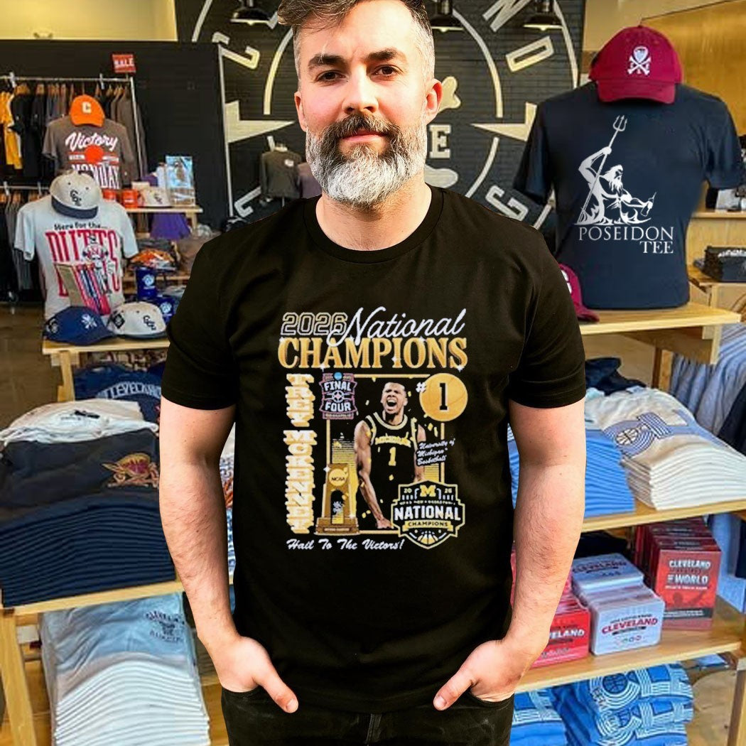 Michigan Wolverines Men’s Basketball Campus Ink 2026 National Champion #1 Trey Mckenney T-shirt