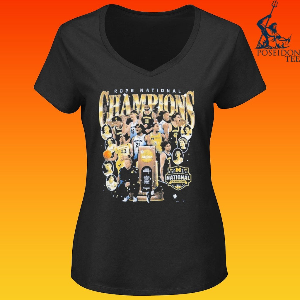 Michigan Wolverines Men’s Basketball Campus Ink 2026 National Championship Team T-shirt