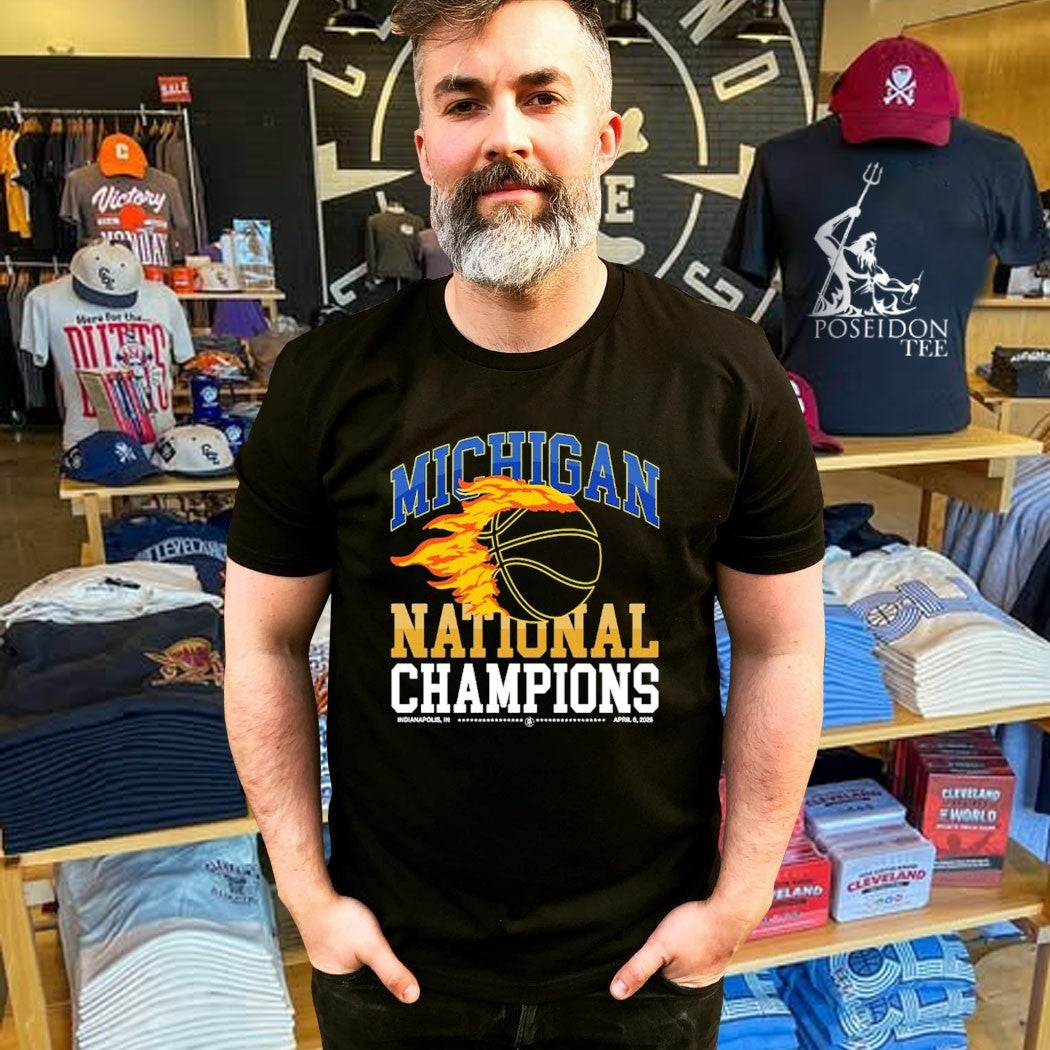 Michigan Wolverines National Champions Flames T-shirt