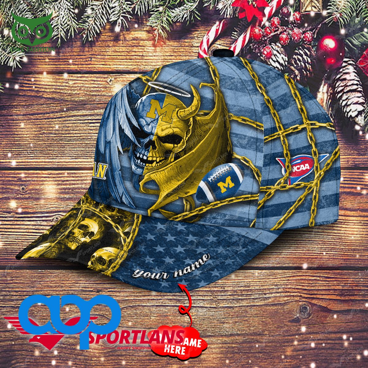 Michigan Wolverines Trend 2023 NCAA Skull Personalized Printed Cap