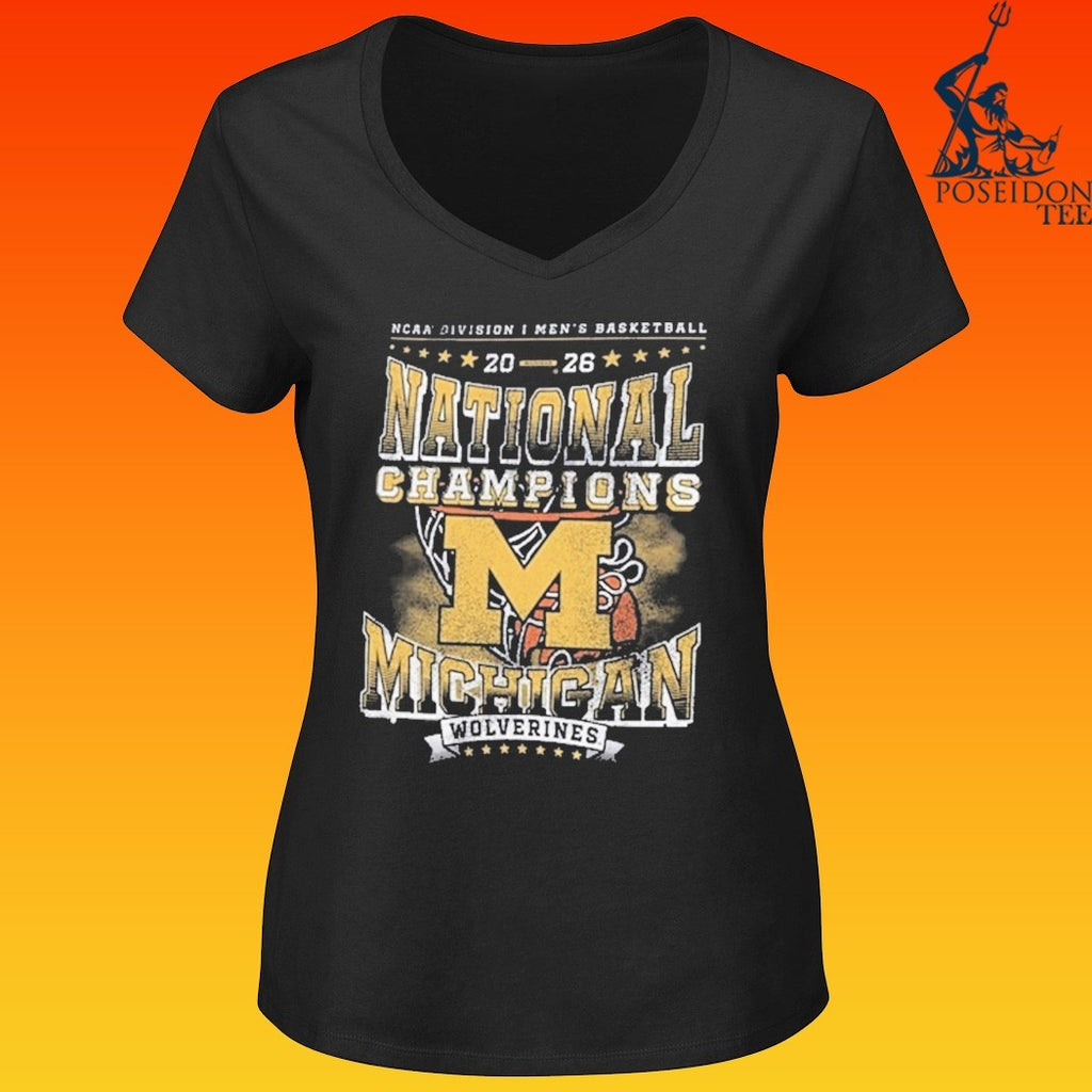 Michigan Wolverines Women’s 2026 Men’s Basketball National Champions Plus T-shirt