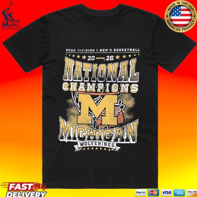 Michigan Wolverines Women’s 2026 Men’s Basketball National Champions Plus T-shirt
