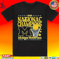 Michigan Wolverines Womens Navy Blue Mbb National Champs 2026 Hoop T-shirt