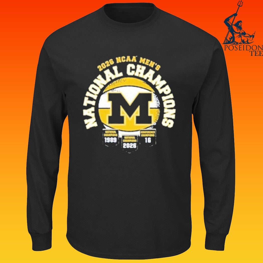 Michigan Wolverines Youth Navy Blue 2026 Men’s Basketball National Champions T-shirt