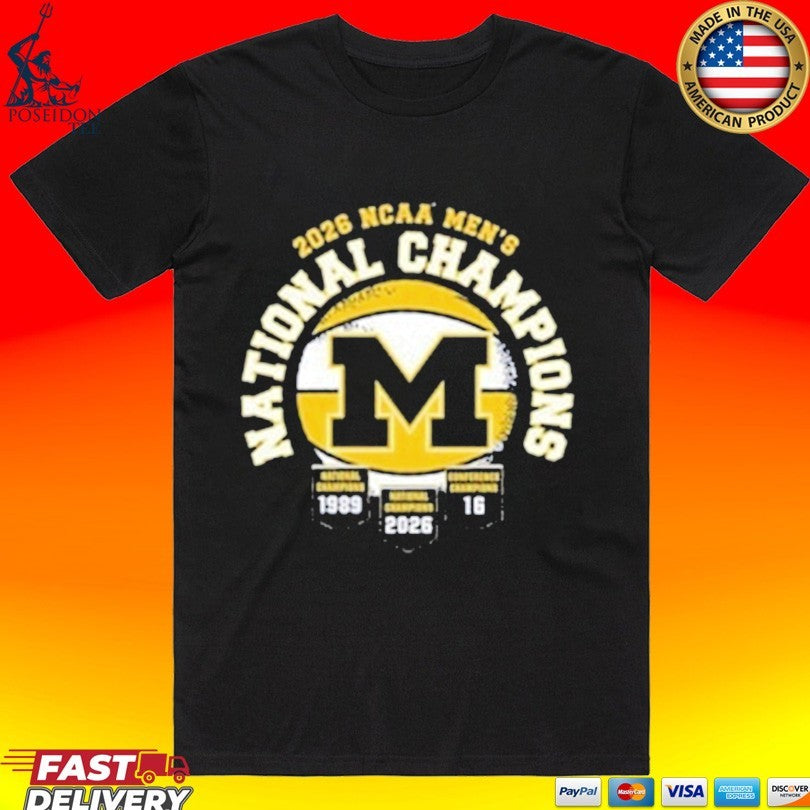 Michigan Wolverines Youth Navy Blue 2026 Men’s Basketball National Champions T-shirt